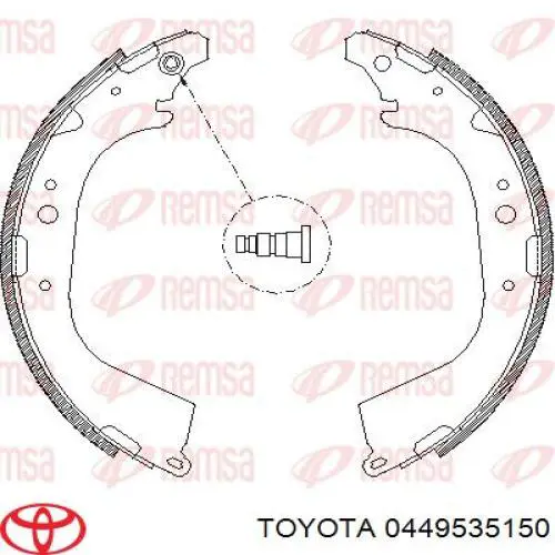 Купить 0449535150 Toyota Задние барабанные тормозные колодки