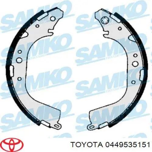 Задние барабанные колодки 0449535151 Toyota