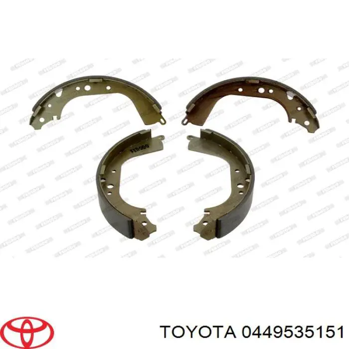 Купить 0449535151 Toyota Задние барабанные тормозные колодки