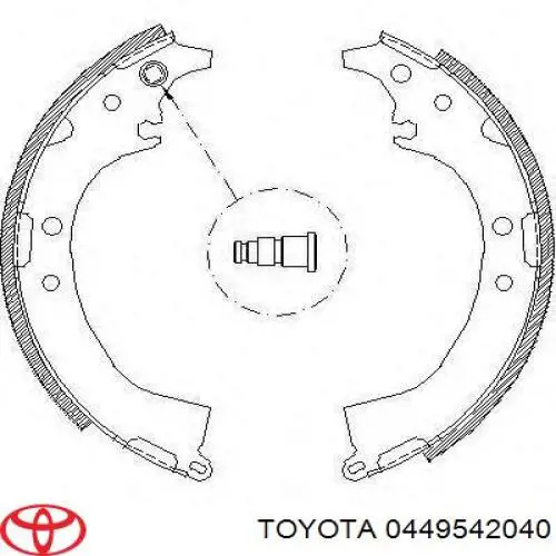 Задние барабанные колодки 0449542040 Toyota