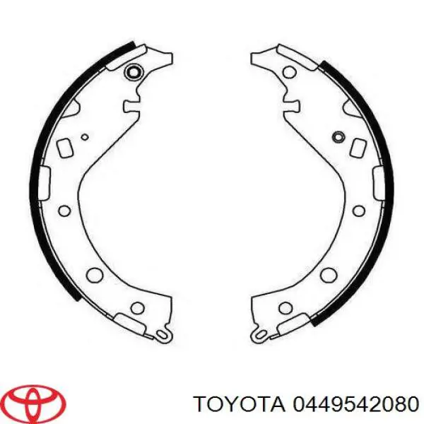 0449542080 Toyota Барабанные тормозные колодки