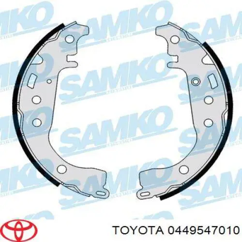 Купить 0449547010 Toyota Задние барабанные тормозные колодки