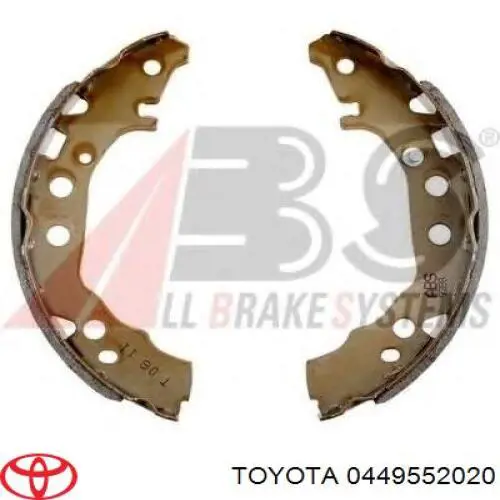 Задние барабанные колодки 0449552020 Toyota