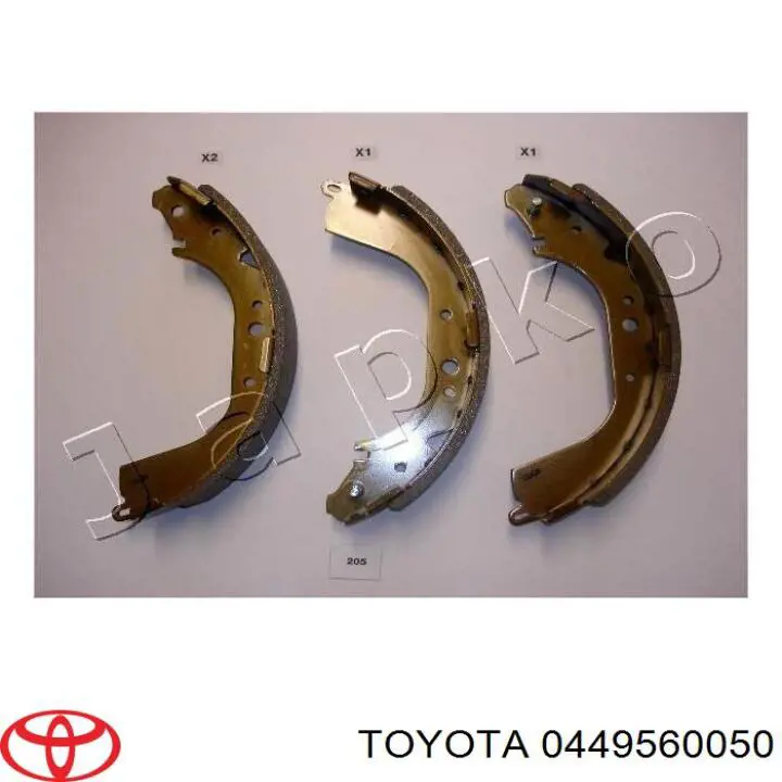 Задние барабанные колодки 0449560050 Toyota