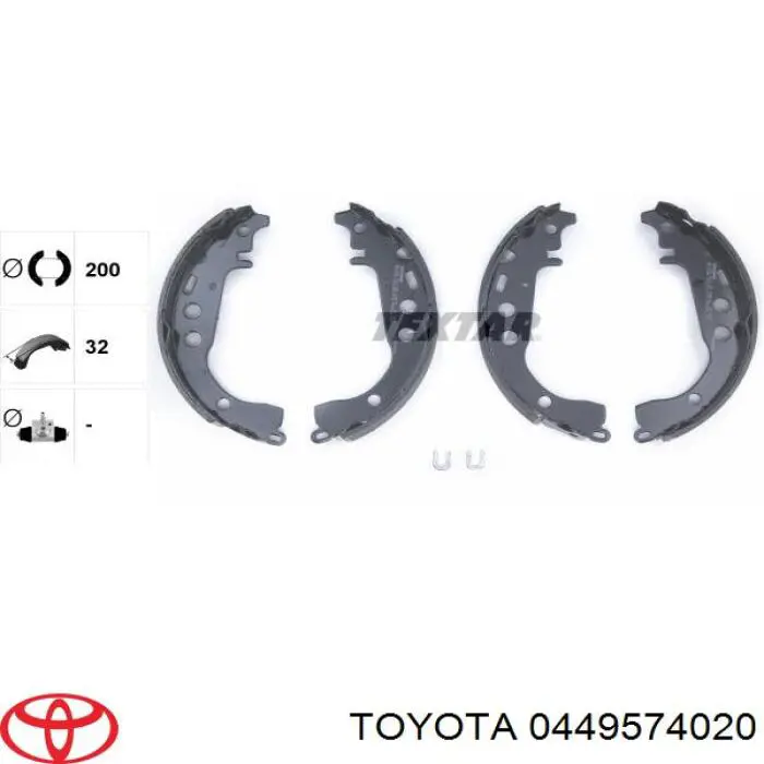0449574020 Toyota Барабанные тормозные колодки