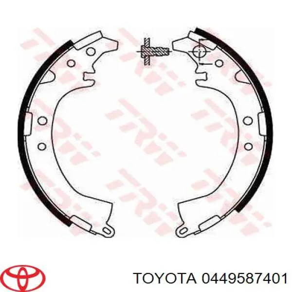 Задние барабанные колодки 0449587401 Toyota