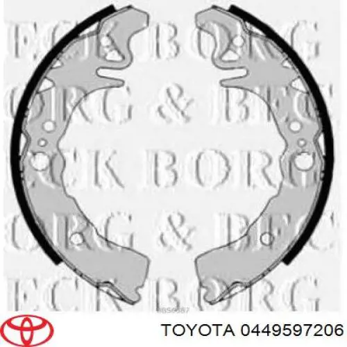 Задние барабанные колодки 0449597206 Toyota