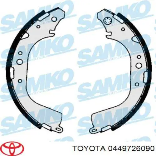 Задние барабанные колодки 0449726090 Toyota