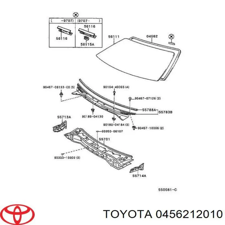 Уплотнитель заднего стекла на Toyota Carina E 