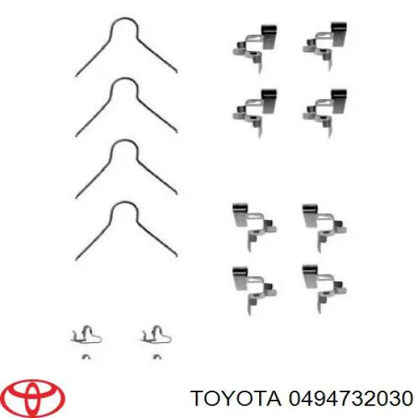 Juego de reparación, pastillas de frenos 0494732030 Toyota