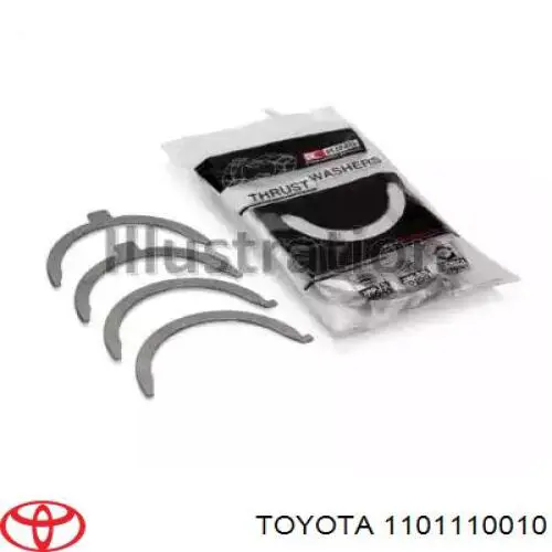 1101110010 Toyota полукольцо упорное (разбега коленвала, STD, комплект)
