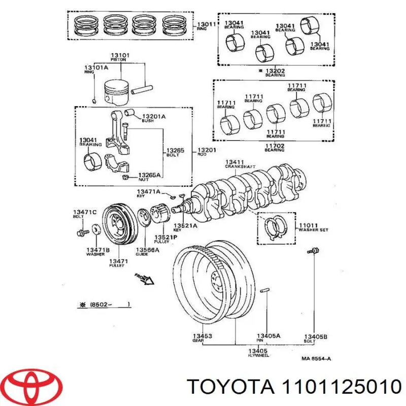 Juego de discos distanciador, cigüeñal, STD. 1101125010 Toyota