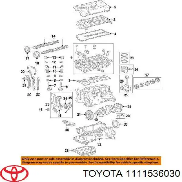 Vedante de cabeça de motor (CBC) para Toyota Camry (V50)
