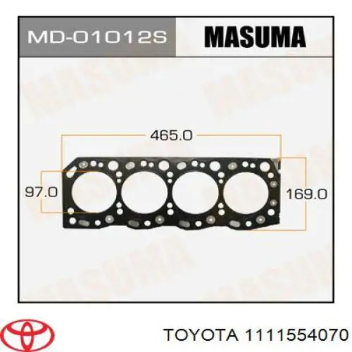 Прокладка ГБЦ 1111554072B0 Toyota