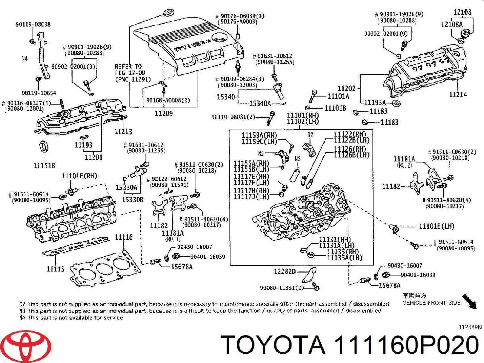 111160P020 Toyota Левая прокладка головки блока цилиндров 