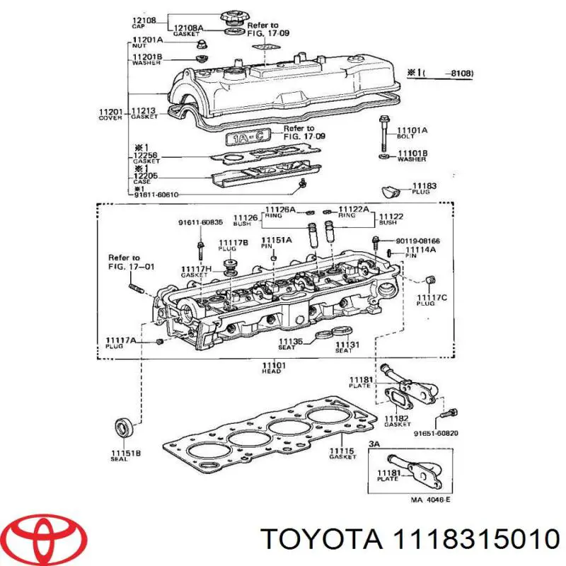 Tampão da tampa de válvulas para Toyota Celica (T16)