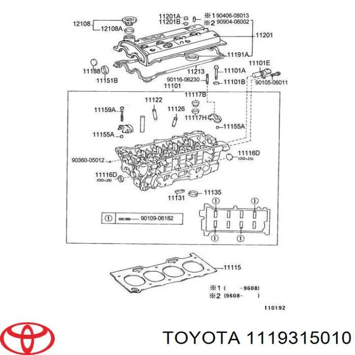 1119315010 Toyota кольцо уплотнительное свечного колодца