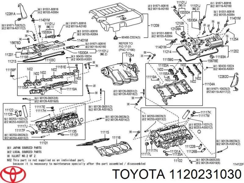 Крышка клапанная левая Toyota 1120231030 цена, от 45.48 USD