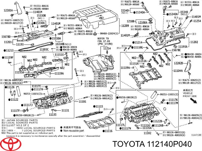 Прокладка клапанной крышки двигателя, левая Toyota 112140P040 цена, от 10.80 USD