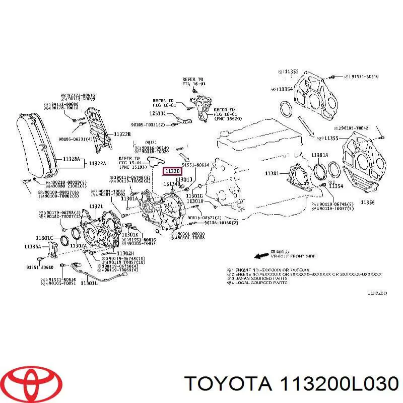 113200L050 Toyota bomba de óleo