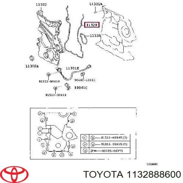 Vedante de tampa dianteira de motor Toyota 1132888600 preço, a partir de 26,41 USD