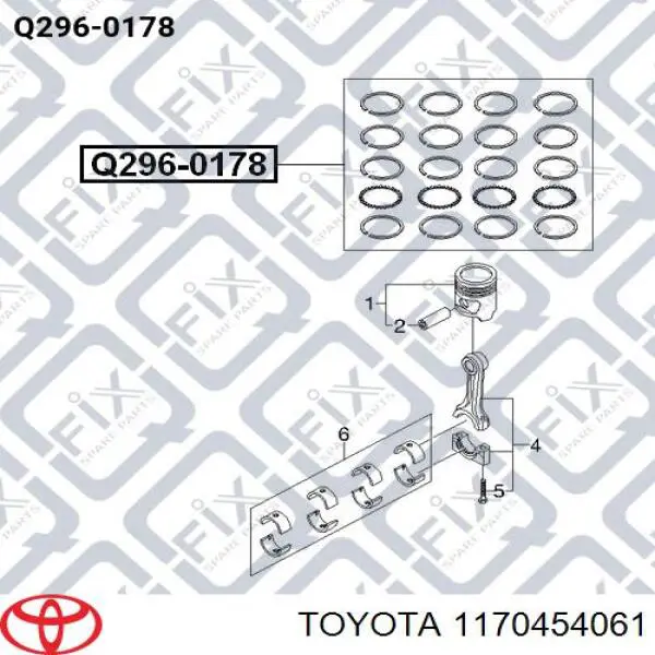 1170454061 Toyota folhas inseridas principais de cambota, kit, 1ª reparação ( + 0,25)