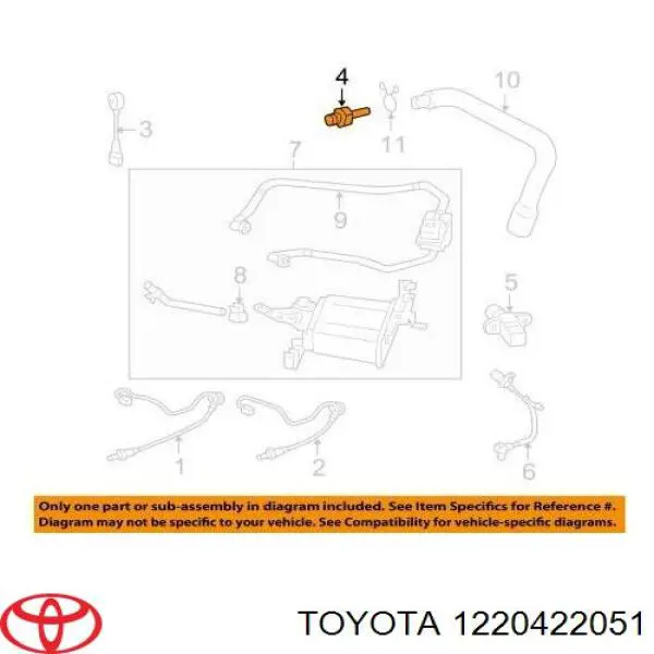 Válvula, ventilaciuón cárter 1220422051 Toyota