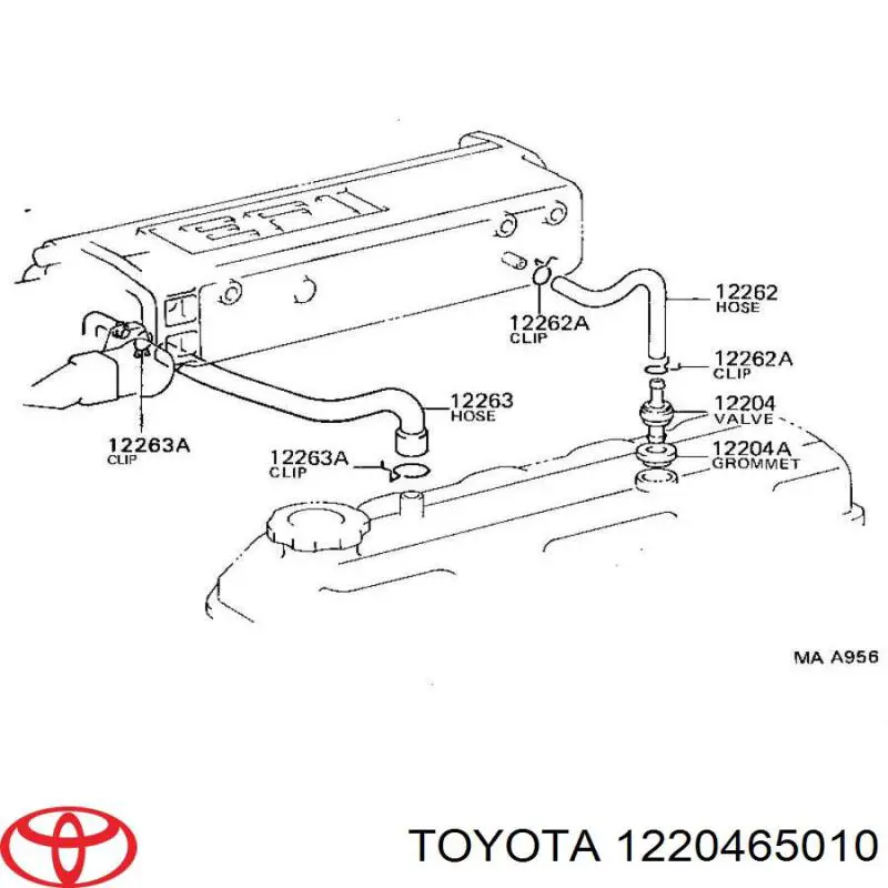 Клапан PCV вентиляции картерных газов на Toyota 4 Runner N130