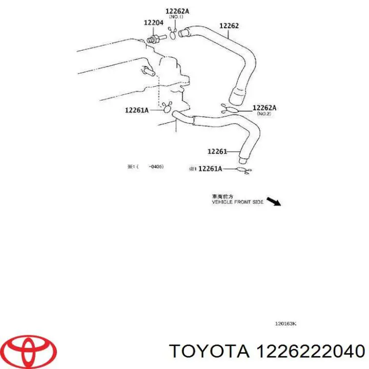 Cano derivado de ventilação de cárter (de separador de óleo) Toyota 1226222040 preço, a partir de 8,05 USD