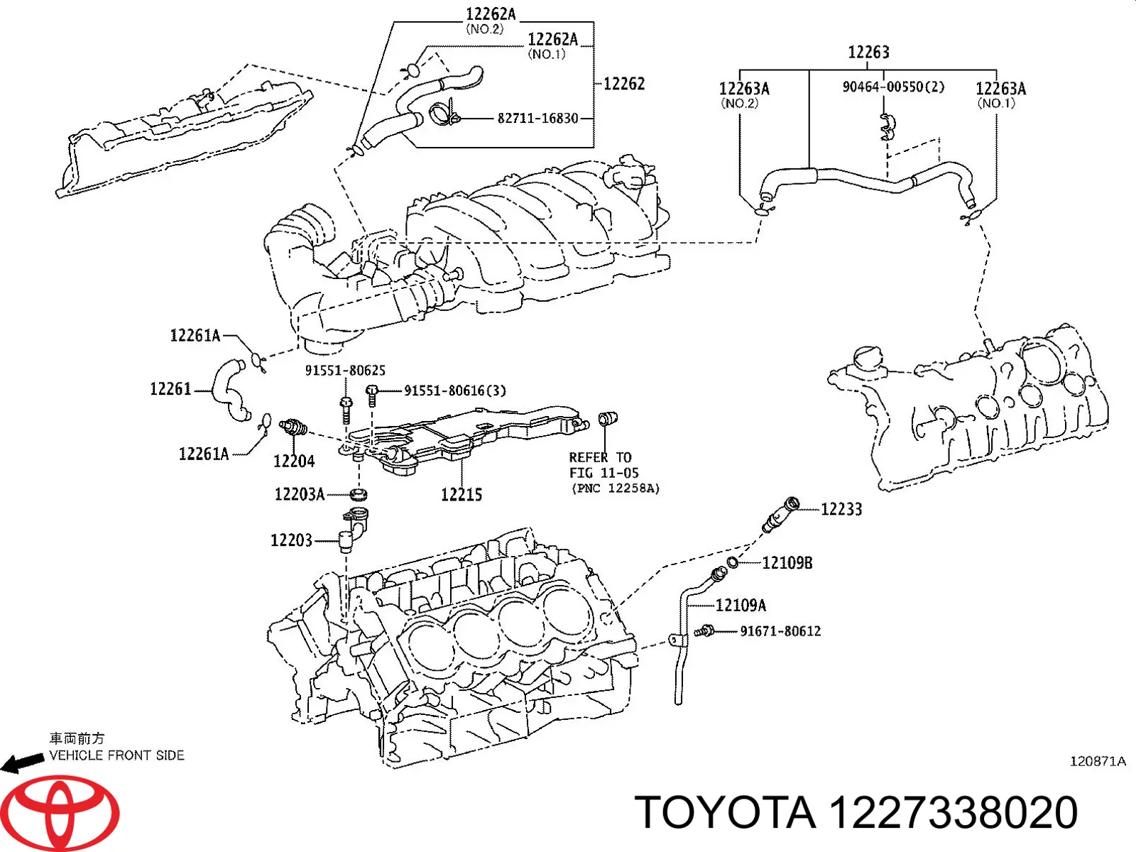 Прокладка клапана вентиляции картера Toyota 1227338020
