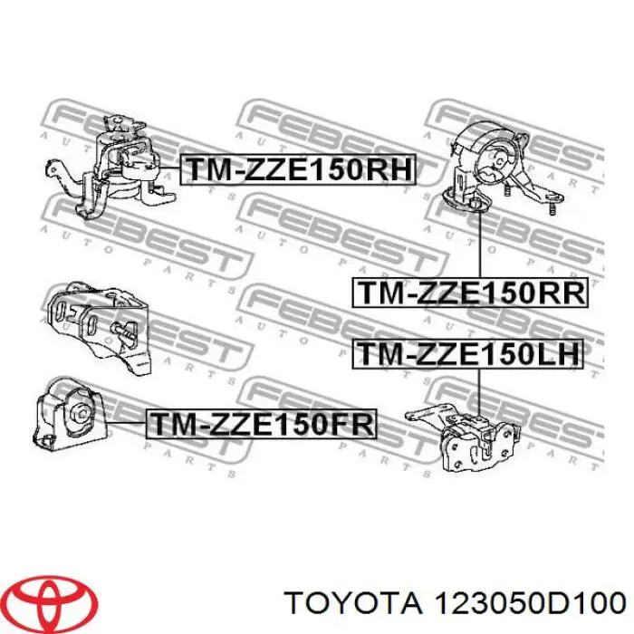 123050D100 Toyota coxim (suporte direito de motor)