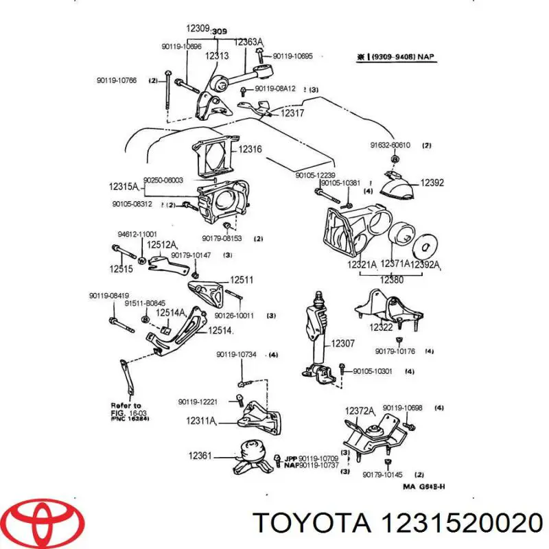 Кронштейн подушки (опоры) двигателя правой Toyota 1231520020 цена, от 16.93 USD