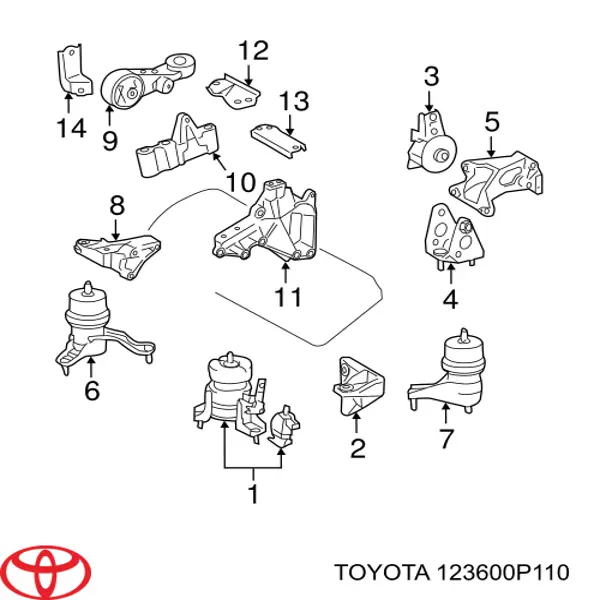 Купить 123600P110 Toyota Передняя опора двигателя