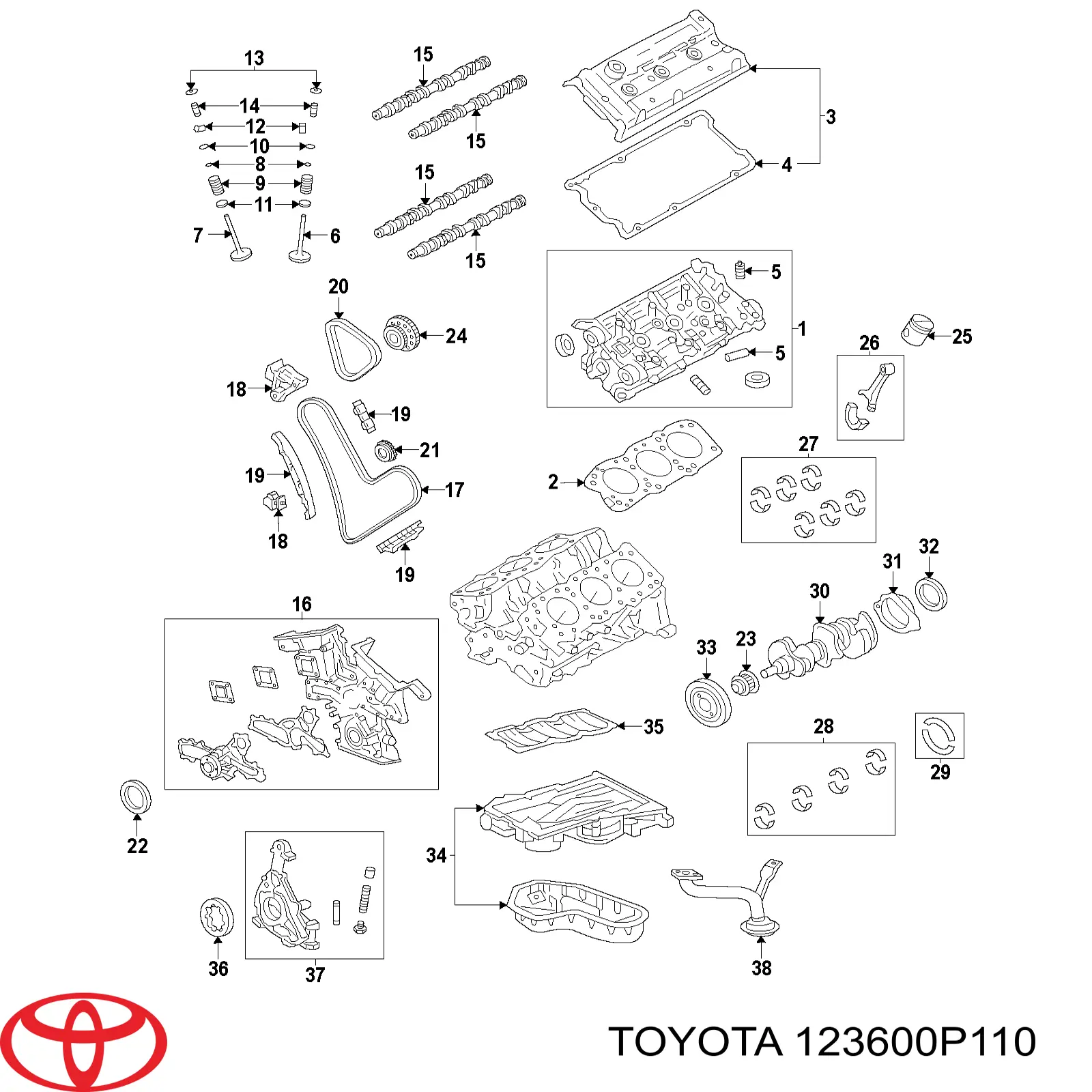 123600P110 Toyota Подушка передней опоры двигателя
