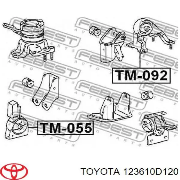123610D120 Toyota подушка (опора двигателя передняя)