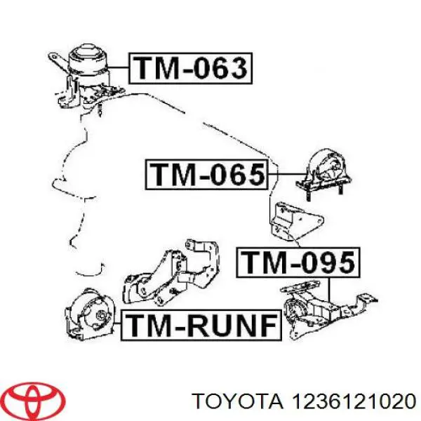 1236121020 Toyota подушка (опора двигателя передняя)