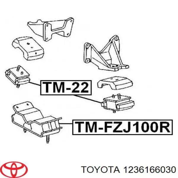 Передняя опора двигателя 1236166030 Toyota