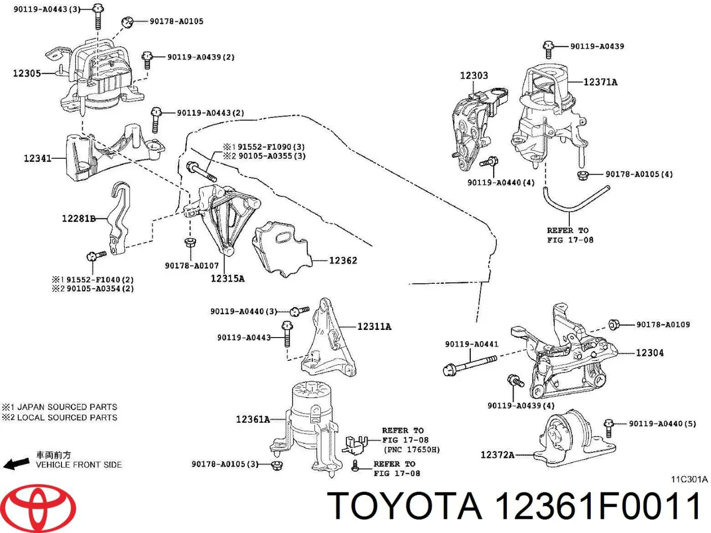 12361F0011 Toyota 