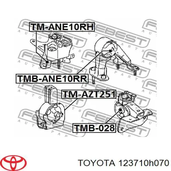 123710H070 Toyota подушка (опора двигателя задняя)