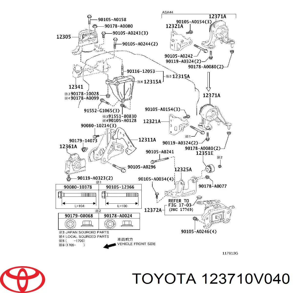 Задняя подушка двигателя на Тойота Рав-4 4 (Toyota RAV4)