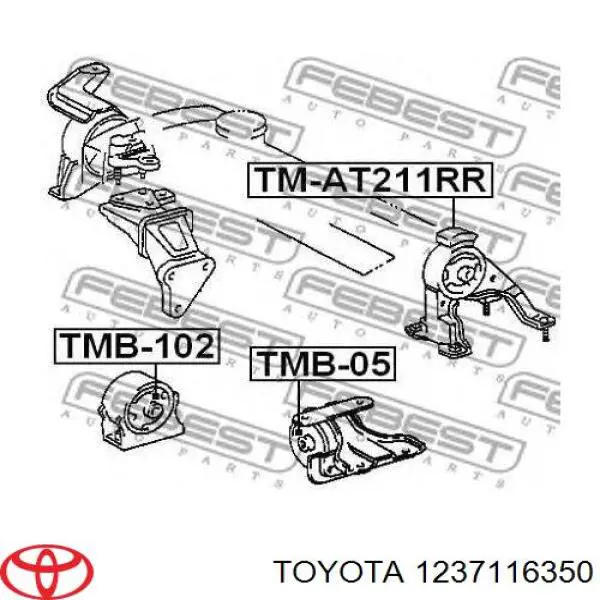 1237116350 Toyota Задняя подушка двигателя