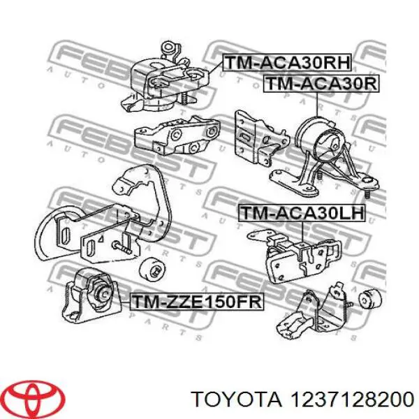 1237128200 Toyota coxim (suporte traseiro de motor)