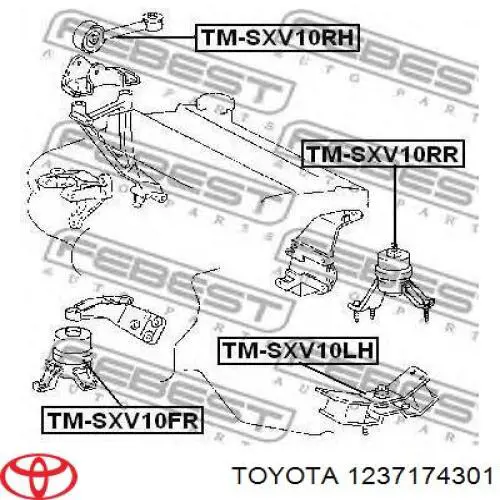 Задняя опора двигателя 1237174301 Toyota