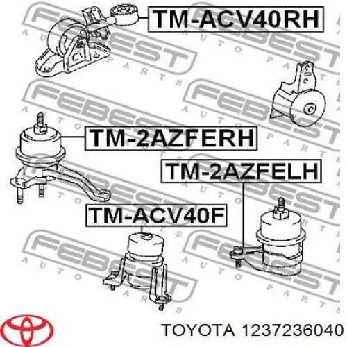 Левая подушка двигателя 1237236040 Toyota