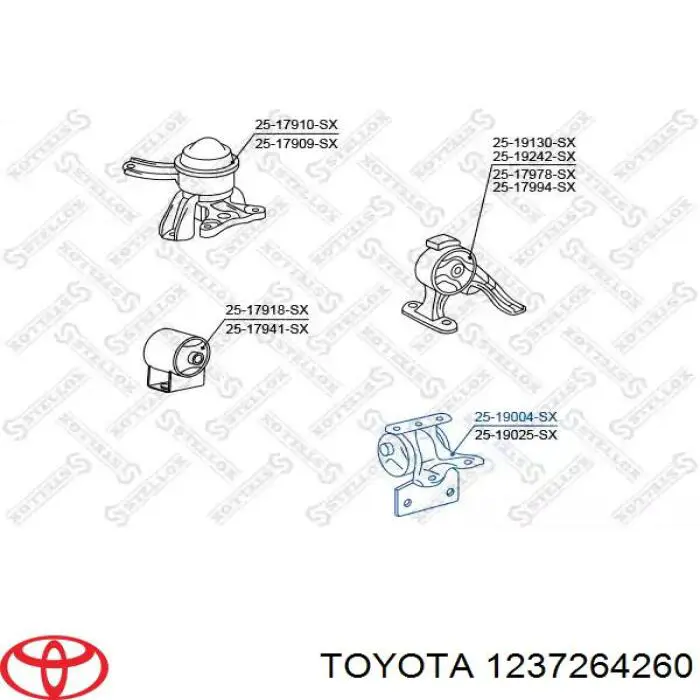Гидроопора двигателя левая Toyota 1237264260 цена, от 190.26 USD