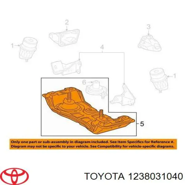 Задняя опора двигателя 1238031040 Toyota