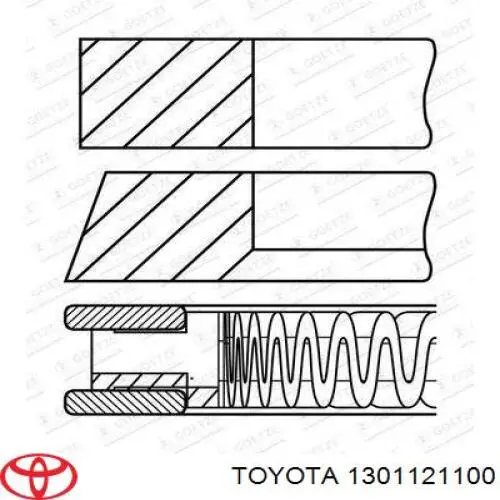 1301121130 Toyota kit de anéis de pistão de motor, std.