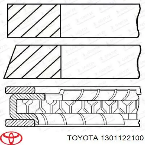 1301122100 Toyota кольца поршневые комплект на мотор, std.