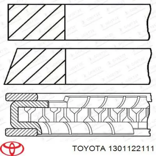 1301122111 Toyota кольца поршневые комплект на мотор, std.