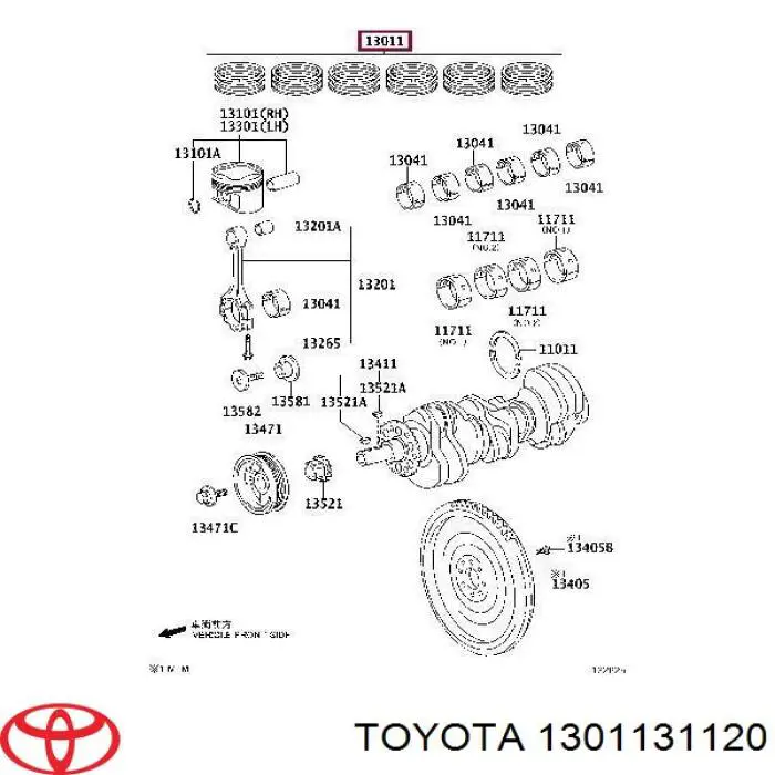 Кольца поршневые 1301131120 Toyota